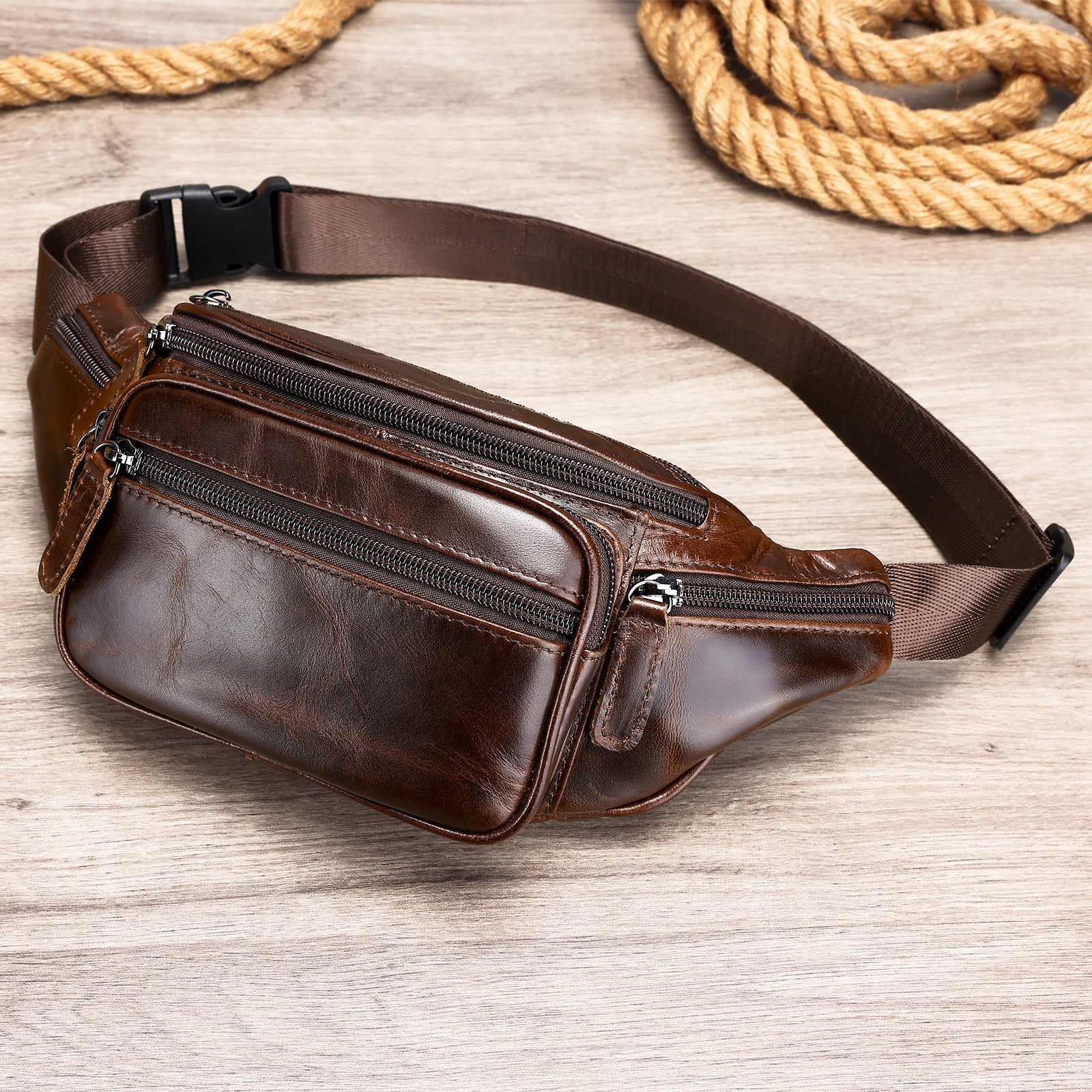 Retro Casual Men's Leather Belt Bag - 𝓢𝓱𝓸𝓹𝓵𝓮𝓬𝔂