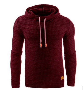 Men's Jacquard Sweater Long-sleeved Hoodie Warm Color Hooded Sweatshirt Jacket - 𝓢𝓱𝓸𝓹𝓵𝓮𝓬𝔂