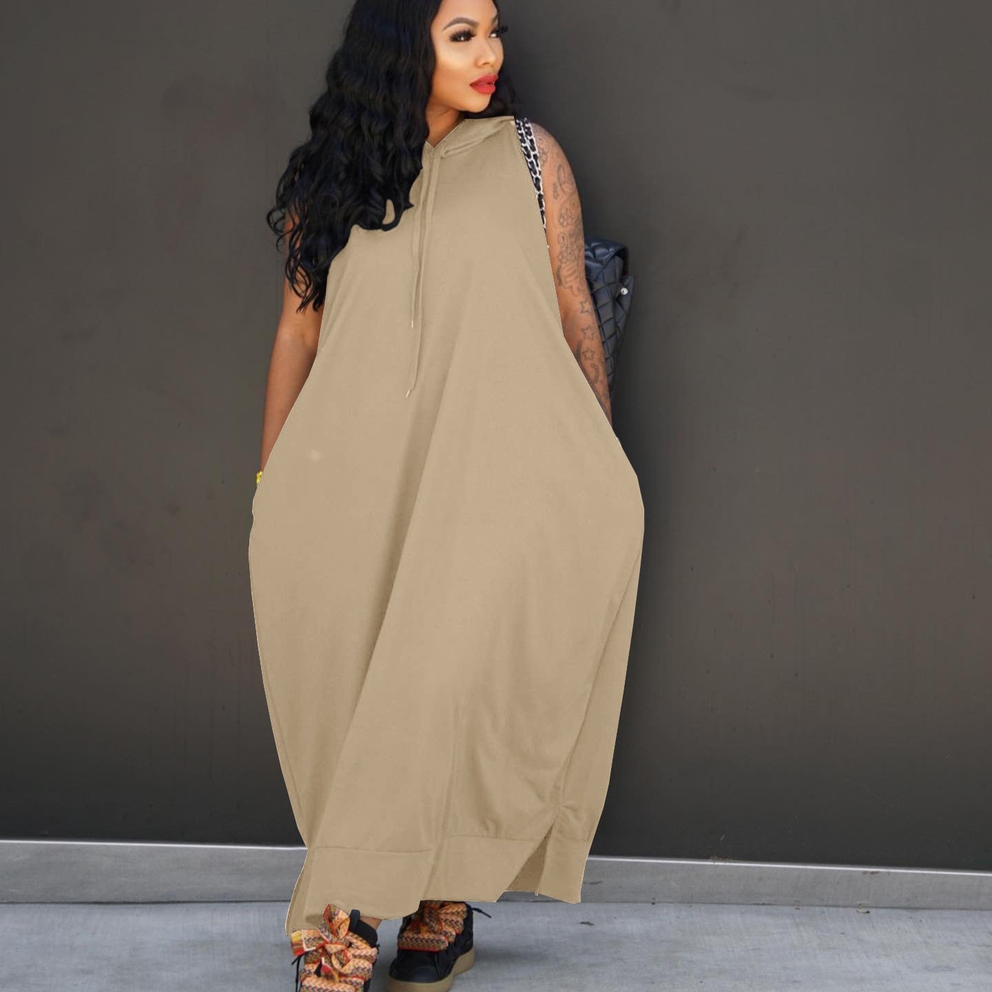 Women's Cape Sleeveless Pocket Loose Dress - 𝓢𝓱𝓸𝓹𝓵𝓮𝓬𝔂