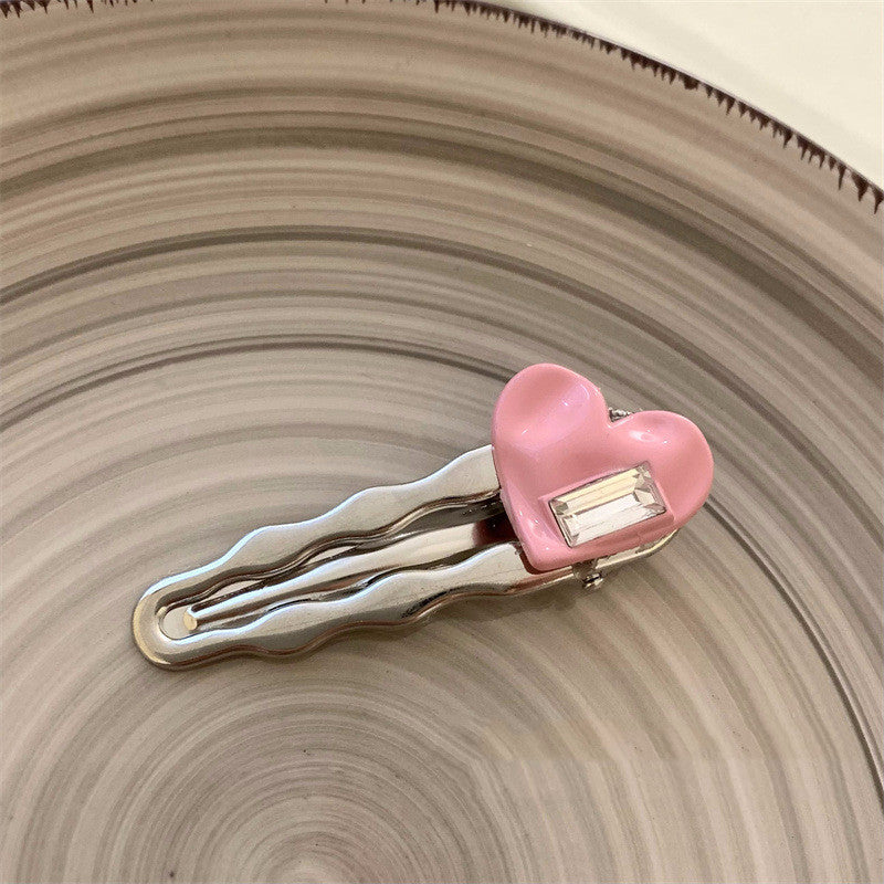 White Love Crystal Duckbill Clip Female Temperament - 𝓢𝓱𝓸𝓹𝓵𝓮𝓬𝔂