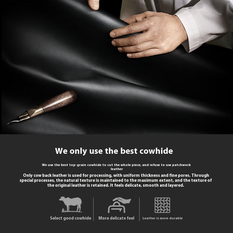 Genuine Leather Men's Commuter Backpack First Layer Cowhide - 𝓢𝓱𝓸𝓹𝓵𝓮𝓬𝔂