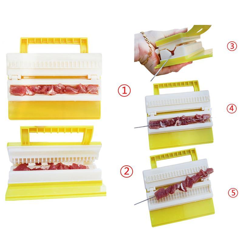 BBQ Meat String Machine Barbecue Skewer Tools Portable Tofu Skewer Kebab Maker Box Machine Grill Kitchen Accessories - 𝓢𝓱𝓸𝓹𝓵𝓮𝓬𝔂