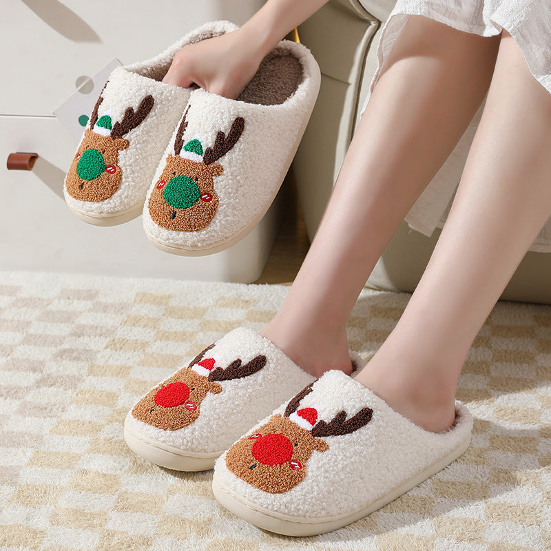 Christmas Shoes Winter Home Slippers Elk Soft Cozy Bedroom Slipper Slip On House Shoes - 𝓢𝓱𝓸𝓹𝓵𝓮𝓬𝔂
