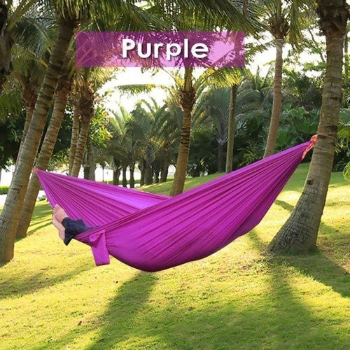 Backpacking Hammock - Portable Nylon Parachute Outdoor Double Hammock - 𝓢𝓱𝓸𝓹𝓵𝓮𝓬𝔂