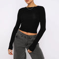 Women's Clothing Fashion Slim Long-sleeved Pullovers Tops Solid Causal Fit Shirts - 𝓢𝓱𝓸𝓹𝓵𝓮𝓬𝔂