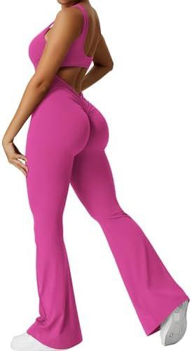 Women Sleeveless Flare Jumpsuits Fitness Yoga Long Pants - 𝓢𝓱𝓸𝓹𝓵𝓮𝓬𝔂