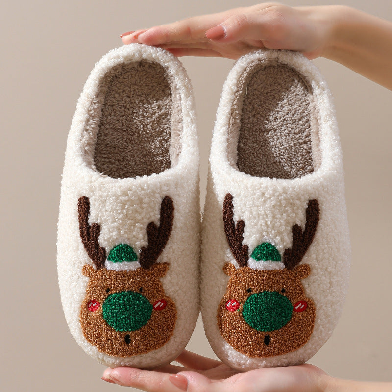 Christmas Shoes Winter Home Slippers Elk Soft Cozy Bedroom Slipper Slip On House Shoes - 𝓢𝓱𝓸𝓹𝓵𝓮𝓬𝔂