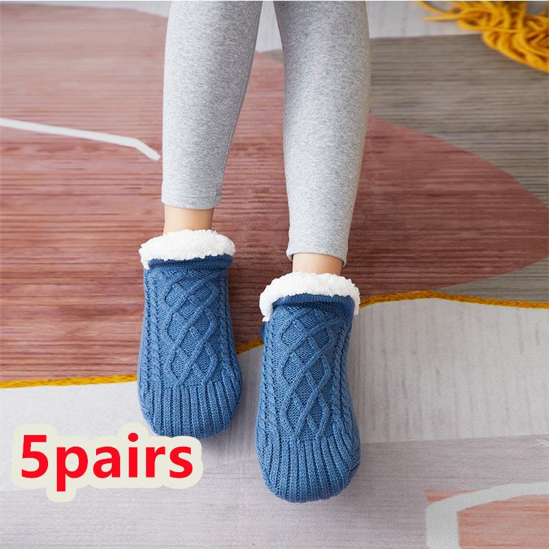 Winter Woolen Socks Women Thicken Warm Home Bedroom Socks Slippers Men Non-slip Foot Warmer Snow Socks Calcetines Mujer - 𝓢𝓱𝓸𝓹𝓵𝓮𝓬𝔂