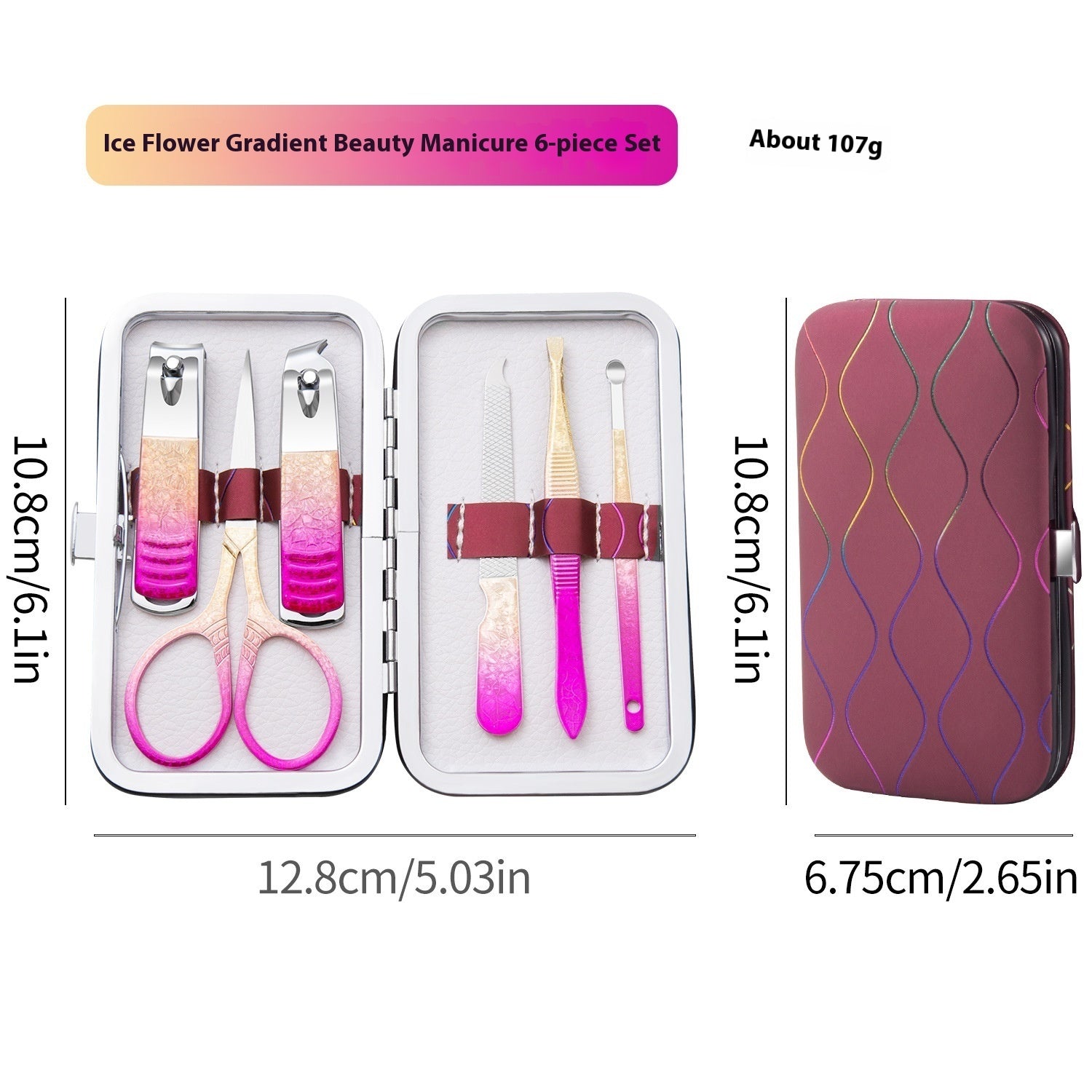 Gradient Color Nail Clippers Suit Stainless Steel Nail Clippers Cuticle Nipper - 𝓢𝓱𝓸𝓹𝓵𝓮𝓬𝔂