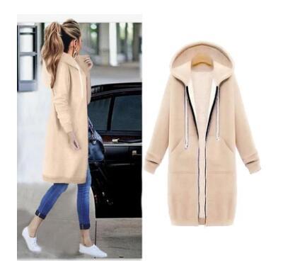 Hooded long-sleeved winter sweater women's jacket in a long thick shirt - 𝓢𝓱𝓸𝓹𝓵𝓮𝓬𝔂