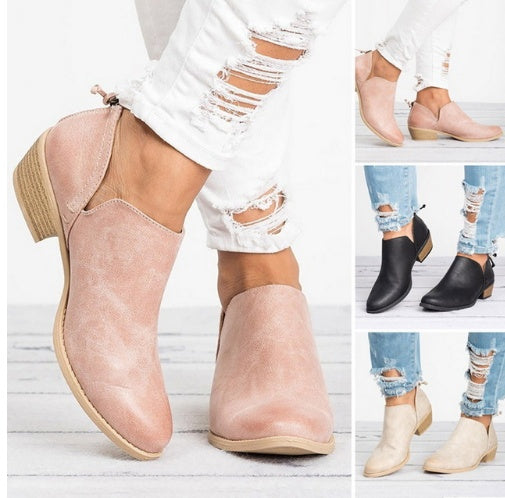 Autumn Women Shoes Retro High Heel Ankle Boots - 𝓢𝓱𝓸𝓹𝓵𝓮𝓬𝔂