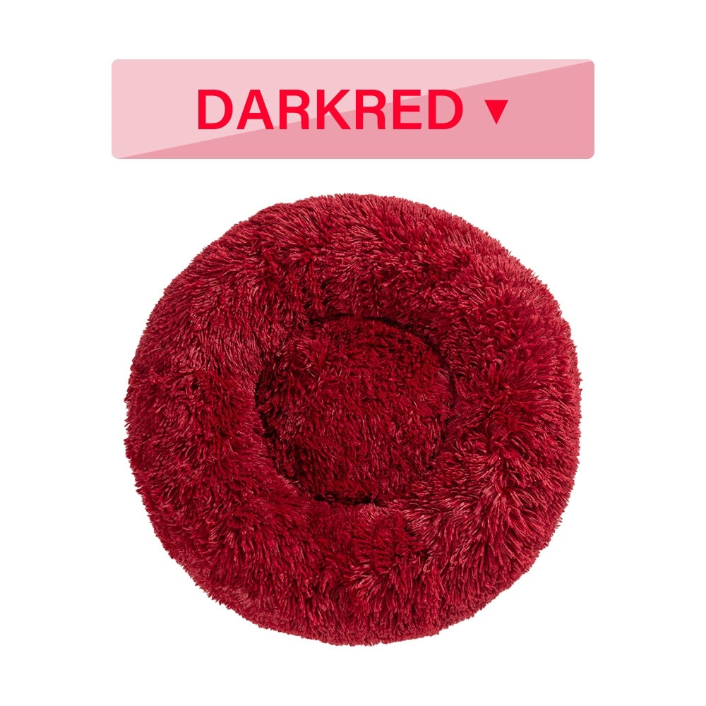 Fluffy Donut Dog Bed  Warm Soft Long Plush Pet Cushion Dog House Cat  Bed Washable Pet Sofa Mat Calming Samll Large Dog Beds - 𝓢𝓱𝓸𝓹𝓵𝓮𝓬𝔂