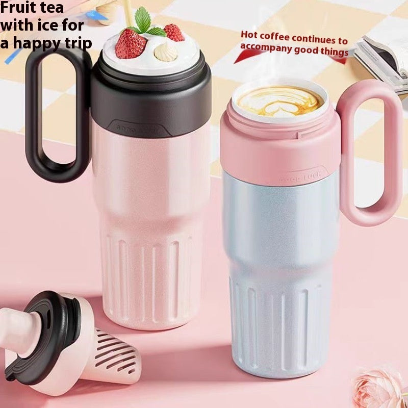 780ml Gradient Double Drink Thermal Cup Stainless Steel With Lid Coffee Cup Thermos Large Capacity Straw Cup For Male And Female