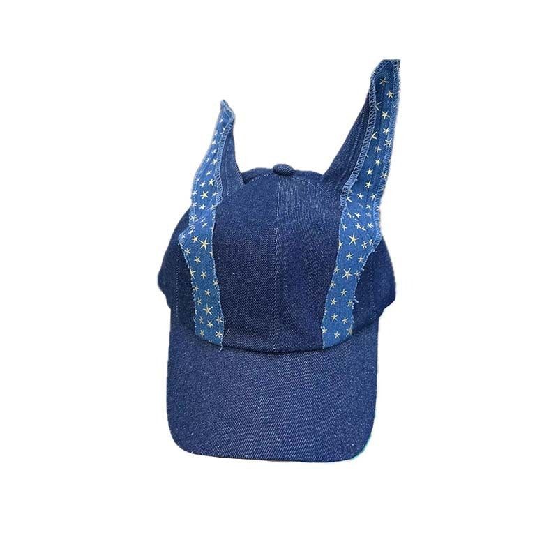 American Retro Denim Patch Ear Baseball Cap Waste Soil Style - 𝓢𝓱𝓸𝓹𝓵𝓮𝓬𝔂