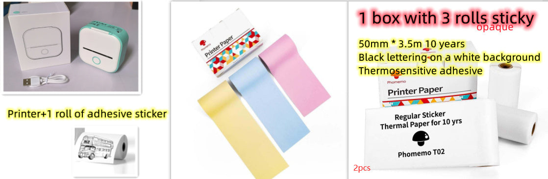 Portable Mini Thermal Label Printer Home Photo Printer Student Wrong Question Printer Bluetooth-compatible Mini Label Printer Price Tag - 𝓢𝓱𝓸𝓹𝓵𝓮𝓬𝔂