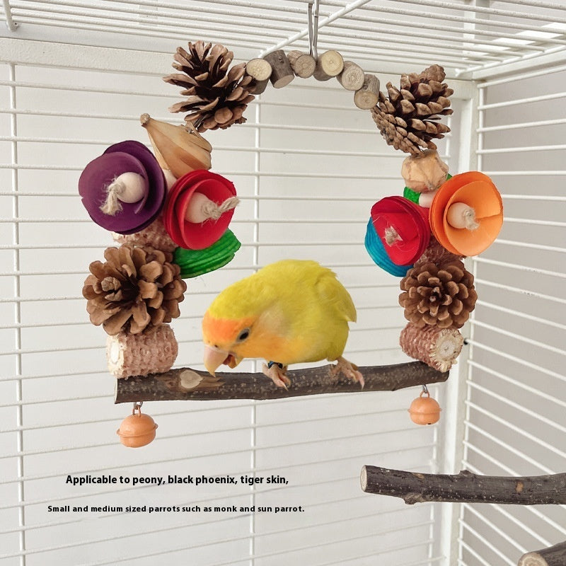 Parrot Swing Pine Nut Grinding Mouth Grinding Claw Log Bird Stand Rod Color Decoration - 𝓢𝓱𝓸𝓹𝓵𝓮𝓬𝔂