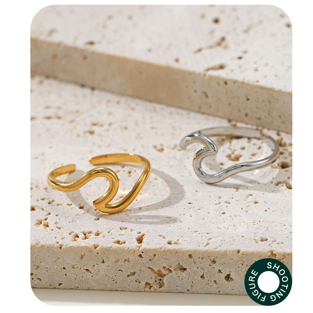 A Niche Design 304 Stainless Steel Hydraulic Ring For Women