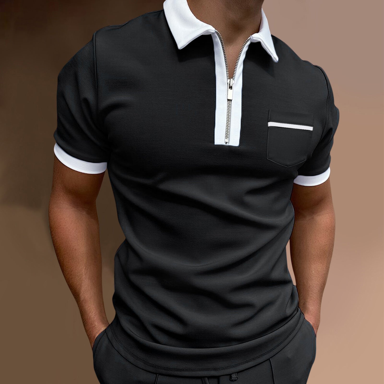 Men's Lapel Fashion Slim Pocket Men's T-Shirt POLO Shirt - 𝓢𝓱𝓸𝓹𝓵𝓮𝓬𝔂