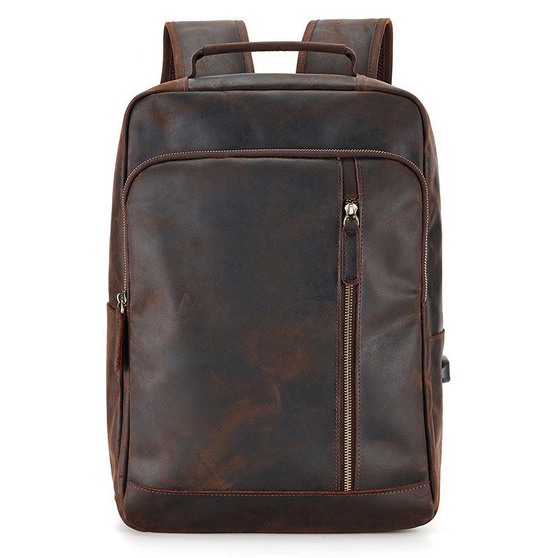 Backpack Men's Crazy Horse Leather Large Capacity - 𝓢𝓱𝓸𝓹𝓵𝓮𝓬𝔂