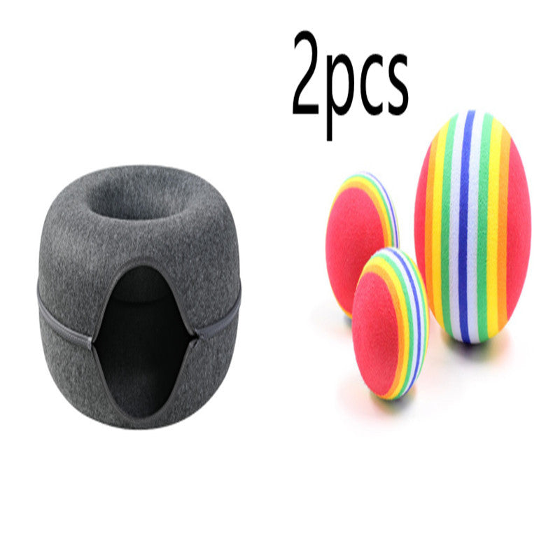 Four Seasons Available Cat Nest Round Woolen Felt Pet Dual-use Cat Nest Tunnel Interactive Training Toy Grey Felt Cat Nest - 𝓢𝓱𝓸𝓹𝓵𝓮𝓬𝔂
