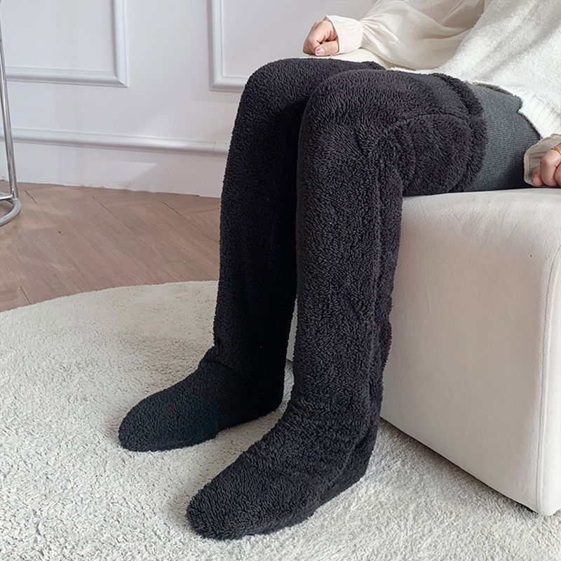 Over Knee High Fuzzy Long Socks Winter Warm Cold Leg Knee Joint Cold-proof Stockings Home Floor Sleeping Socks - 𝓢𝓱𝓸𝓹𝓵𝓮𝓬𝔂