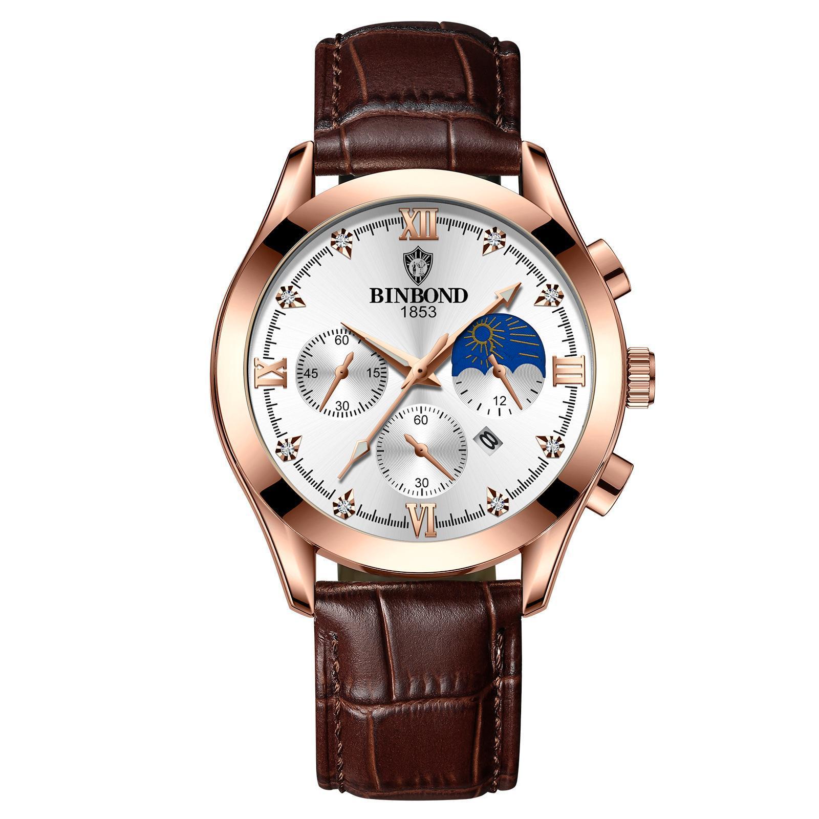 Waterproof Luminous Calendar Men's Fashion Genuine Leather Watch - 𝓢𝓱𝓸𝓹𝓵𝓮𝓬𝔂