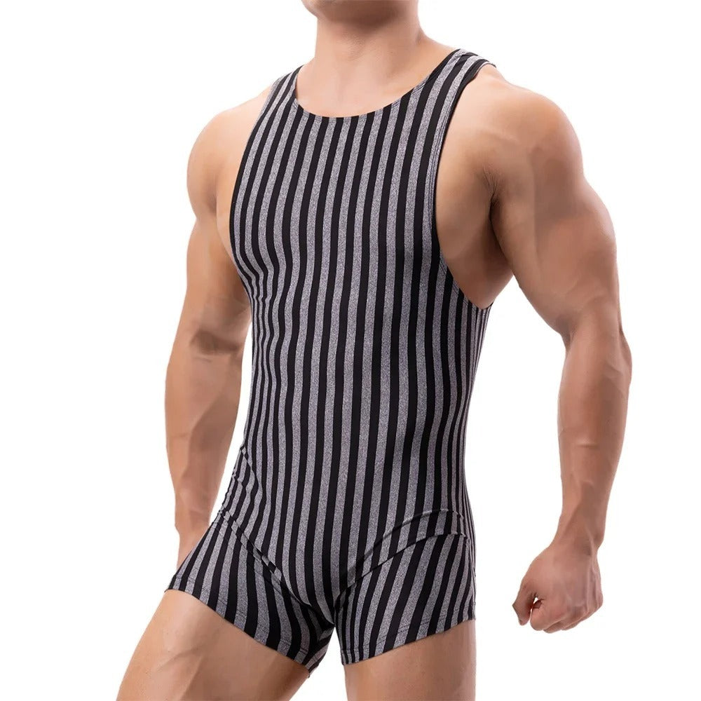 Men's New One-piece Vertical Striped Pajamas Sports Jumpsuit - 𝓢𝓱𝓸𝓹𝓵𝓮𝓬𝔂