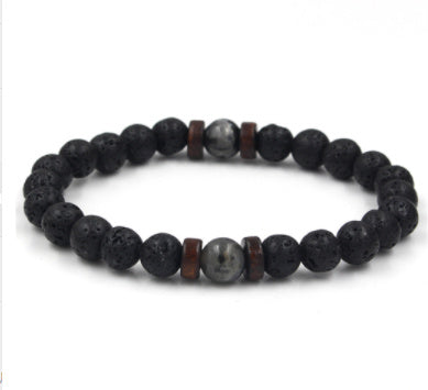Personality Men's Black Volcanic Stone Bracelet - 𝓢𝓱𝓸𝓹𝓵𝓮𝓬𝔂