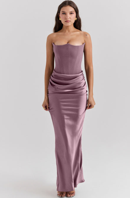 Slim Tube Top Long Dress Sexy Fashion Bandeau Backless Party Evening Dresses For Women Clothing - 𝓢𝓱𝓸𝓹𝓵𝓮𝓬𝔂