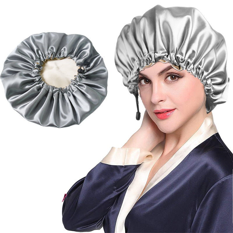 Shower Cap Soft Silk Dual-use Bath Cap Chemotherapy Cap - 𝓢𝓱𝓸𝓹𝓵𝓮𝓬𝔂