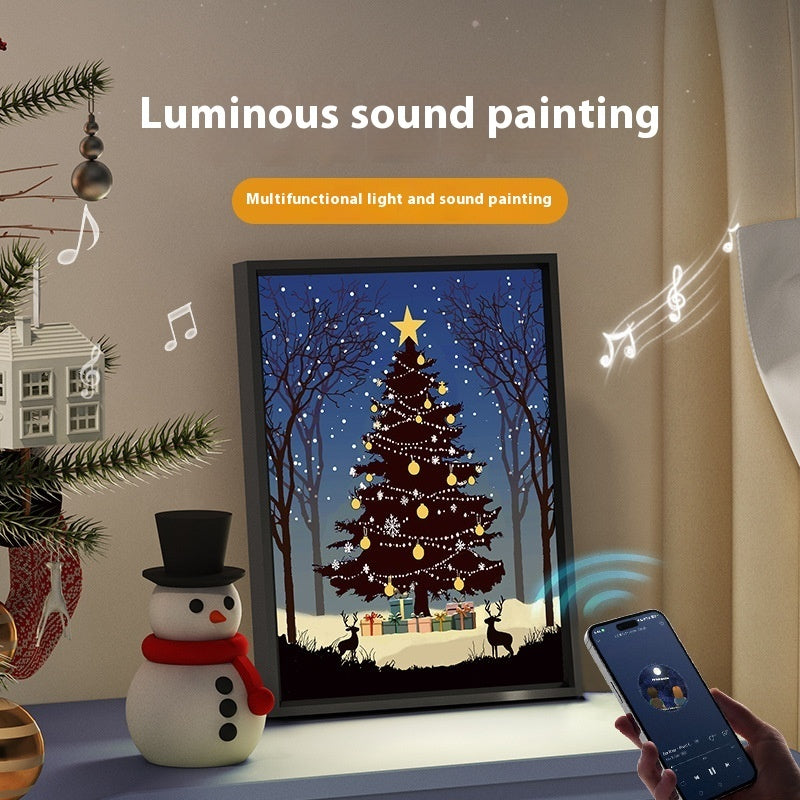2024 New Luminous Speaker Christmas Tree Painting Bluetooth Speaker Desktop Ornament Gift Light And Shadow Art Lighting - 𝓢𝓱𝓸𝓹𝓵𝓮𝓬𝔂