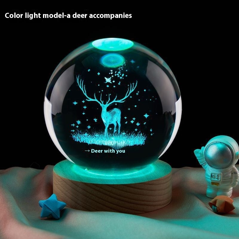 Moon Small Night Lamp Decoration Creative Crystal Ball - 𝓢𝓱𝓸𝓹𝓵𝓮𝓬𝔂