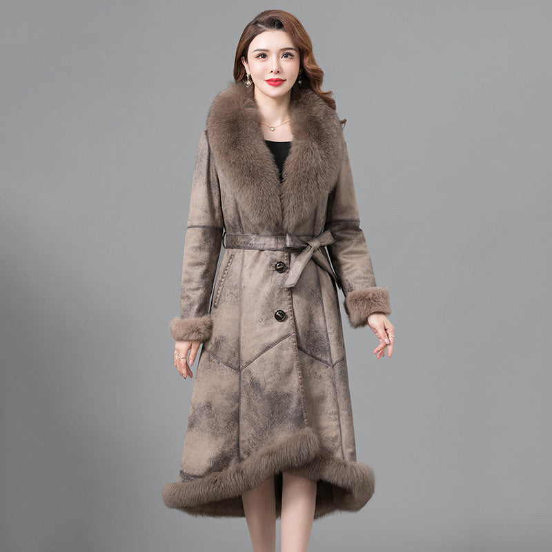 Real Fur One Woman Coat Thickened - 𝓢𝓱𝓸𝓹𝓵𝓮𝓬𝔂