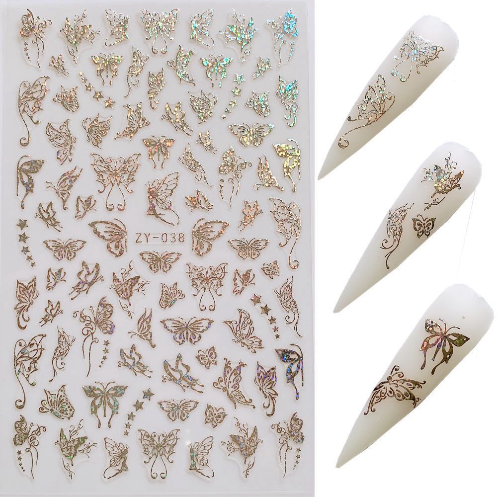 Butterfly Nail Sticker Simulation Bronzing Laser - 𝓢𝓱𝓸𝓹𝓵𝓮𝓬𝔂