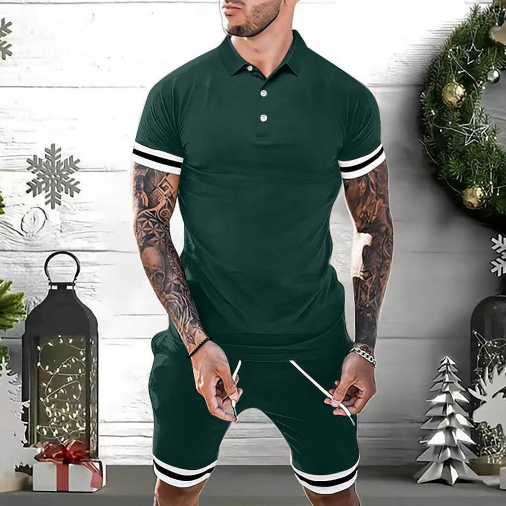 Mens Short Sets 2 Piece Outfits Polo Shirt Fashion Summer Tracksuits Casual Set Short Sleeve And Shorts Set For Men - 𝓢𝓱𝓸𝓹𝓵𝓮𝓬𝔂