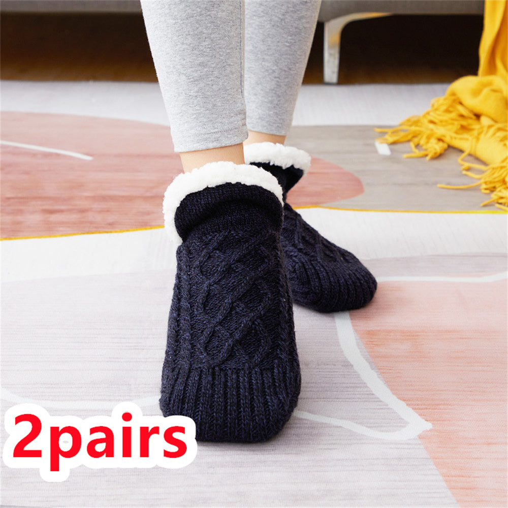 Winter Woolen Socks Women Thicken Warm Home Bedroom Socks Slippers Men Non-slip Foot Warmer Snow Socks Calcetines Mujer - 𝓢𝓱𝓸𝓹𝓵𝓮𝓬𝔂