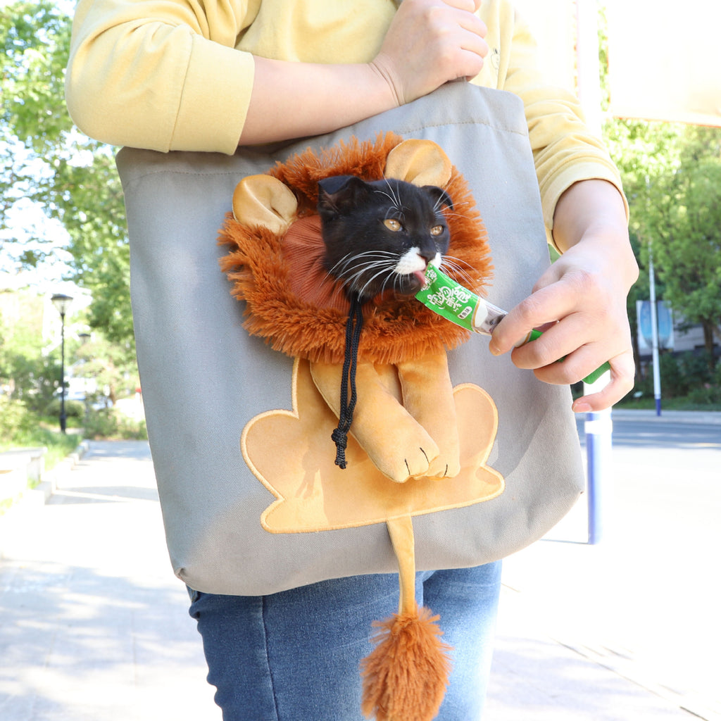 Soft Pet Carriers Lion Design Portable Breathable Bag Cat Dog Carrier Bags Outgoing Travel Pets Handbag With Safety Zippers - 𝓢𝓱𝓸𝓹𝓵𝓮𝓬𝔂