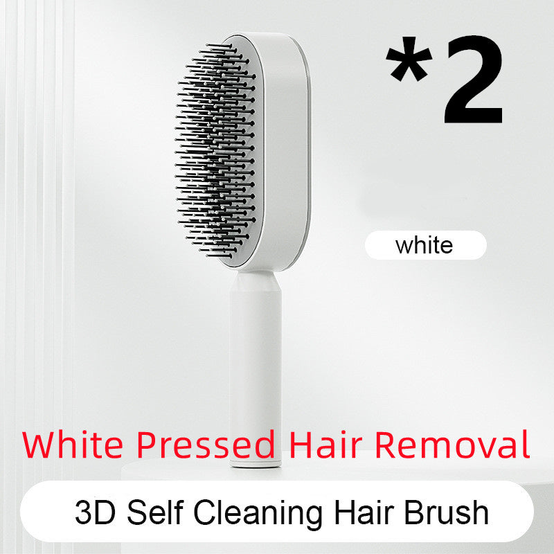 Self Cleaning Hair Brush For Women One-key Cleaning Hair Loss Airbag Massage Scalp Comb Anti-Static Hairbrush - 𝓢𝓱𝓸𝓹𝓵𝓮𝓬𝔂
