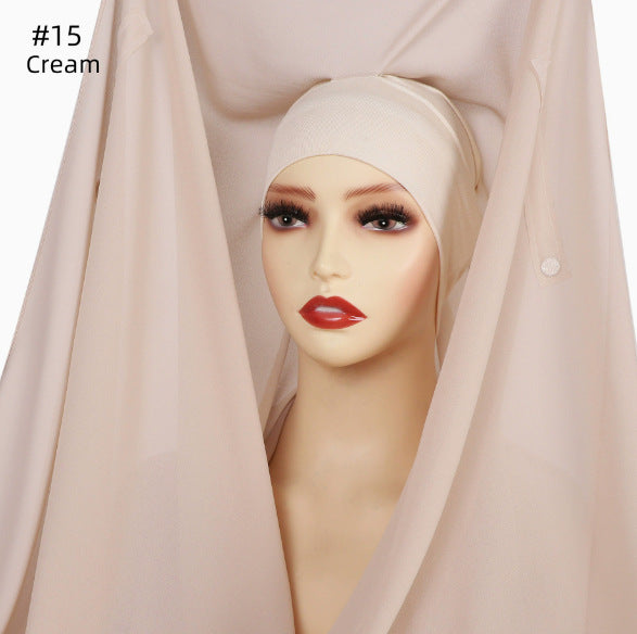 Lazy Chiffon Convenient Headscarf Magnetic Buckle Fixed - 𝓢𝓱𝓸𝓹𝓵𝓮𝓬𝔂