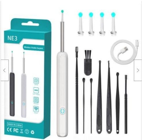NE3 Ear Cleaner Otoscope Ear Wax Removal Tool With Camera LED Light Wireless Ear Endoscope Ear Cleaning Kit For I-phone - 𝓢𝓱𝓸𝓹𝓵𝓮𝓬𝔂