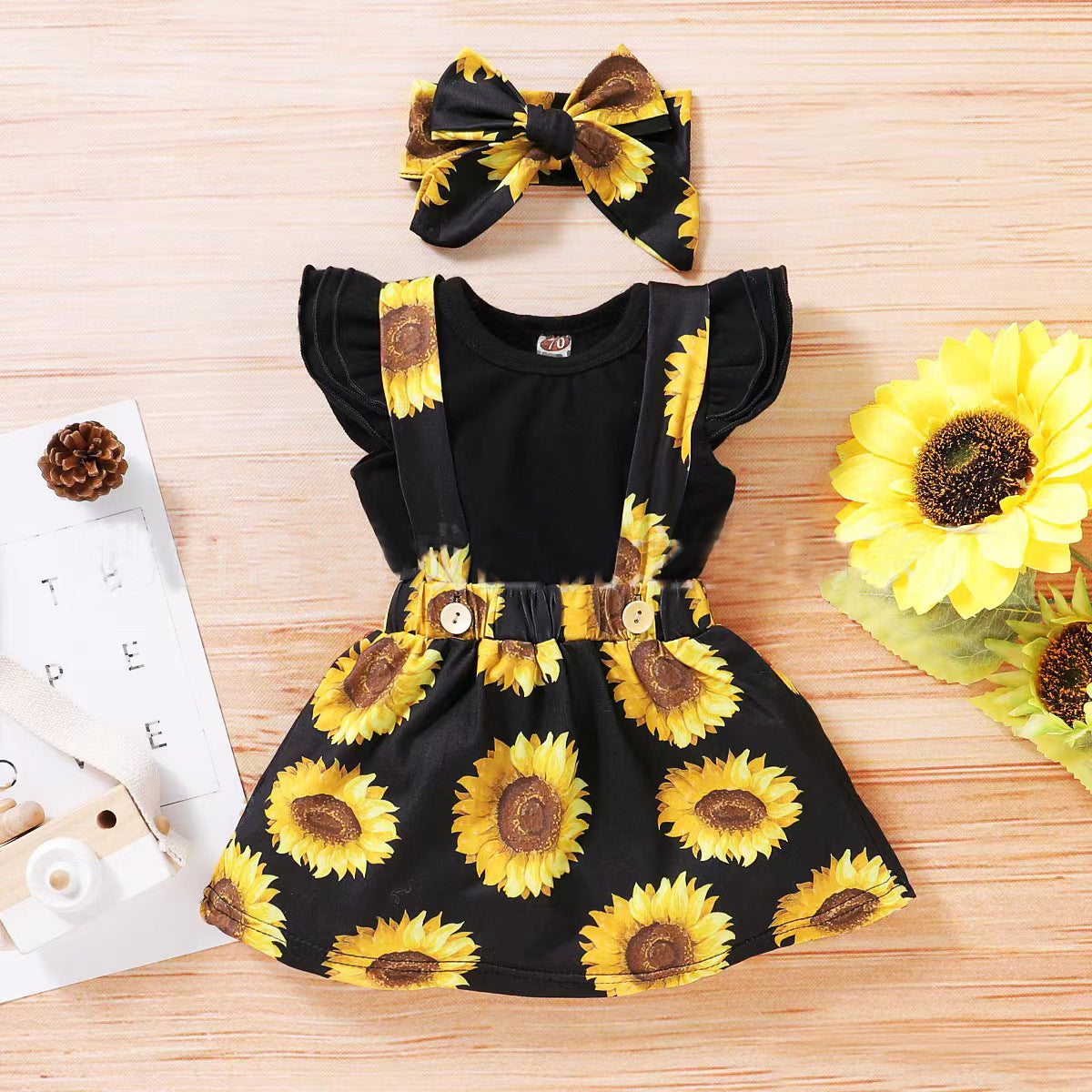 SUNFLOWER Printing Suit Romper Three-piece Suit - 𝓢𝓱𝓸𝓹𝓵𝓮𝓬𝔂