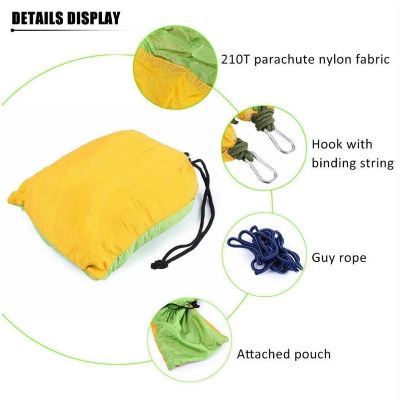 Backpacking Hammock - Portable Nylon Parachute Outdoor Double Hammock - 𝓢𝓱𝓸𝓹𝓵𝓮𝓬𝔂