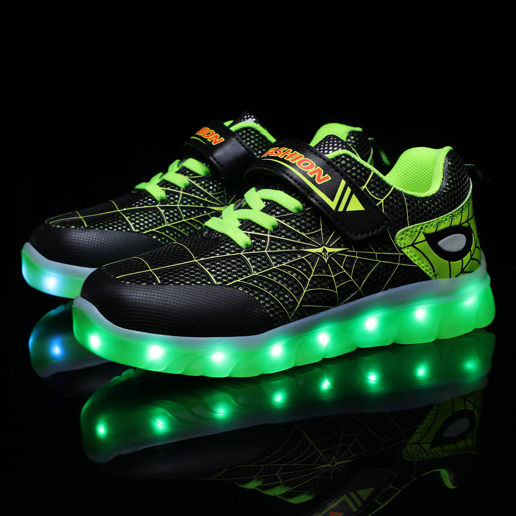 Size 26-37 Kids Led USB Recharge Glowing Shoes Children's Hook Loop - 𝓢𝓱𝓸𝓹𝓵𝓮𝓬𝔂