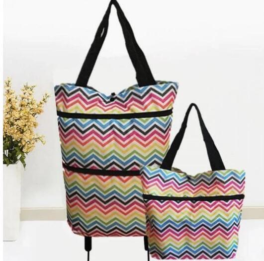2 in 1 Foldable Shopping Cart with Wheels Premium Oxford Fabric Multifunction Shopping Bag Organizer High Capacity - 𝓢𝓱𝓸𝓹𝓵𝓮𝓬𝔂
