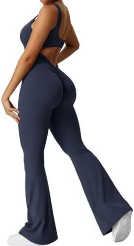 Women Sleeveless Flare Jumpsuits Fitness Yoga Long Pants - 𝓢𝓱𝓸𝓹𝓵𝓮𝓬𝔂