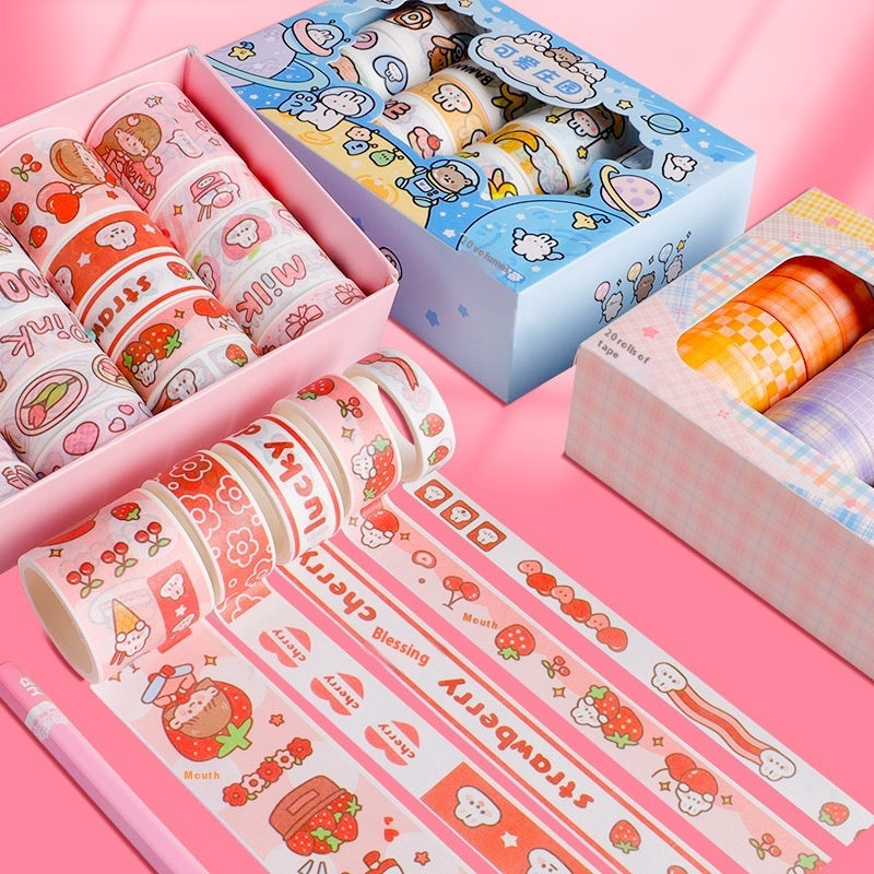 Cute Cartoon Journal Stickers And Paper Adhesive Tape Film Female