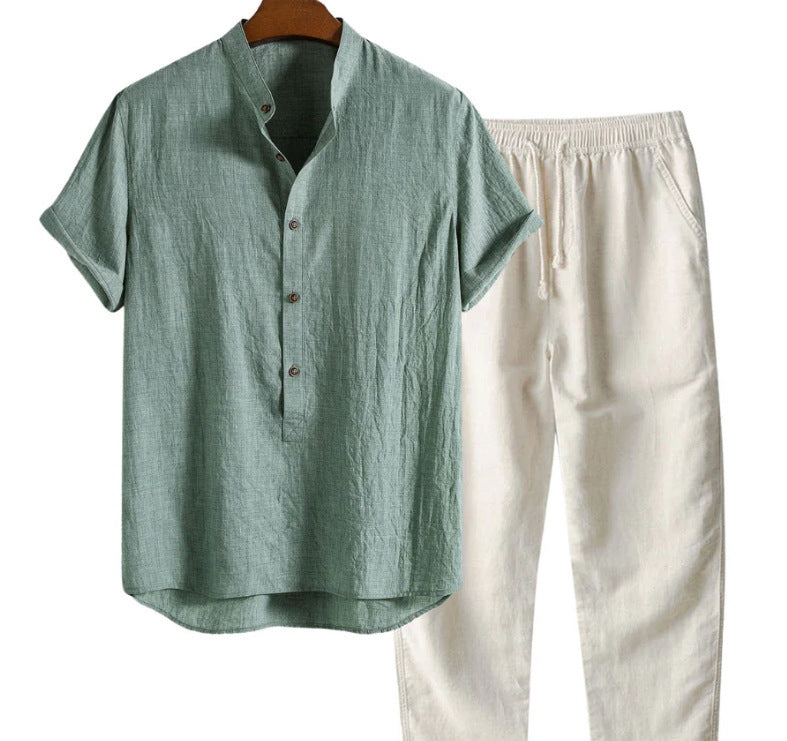 Printed Loose Short Sleeve Shirt Trousers Suit Men's Casual Suit - 𝓢𝓱𝓸𝓹𝓵𝓮𝓬𝔂