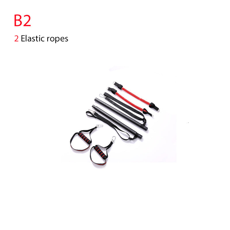 Body Workout Trainer Bar with Resistance Bands Rubber Buckles - 𝓢𝓱𝓸𝓹𝓵𝓮𝓬𝔂