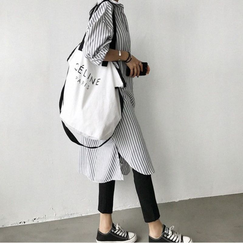 Early Autumn Lazy Cold Style Mid-length Striped Shirt - 𝓢𝓱𝓸𝓹𝓵𝓮𝓬𝔂