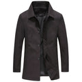 Fall Winter Men Polo Collar Solid Color Business Jacket Short Button Lightweight Coat - 𝓢𝓱𝓸𝓹𝓵𝓮𝓬𝔂